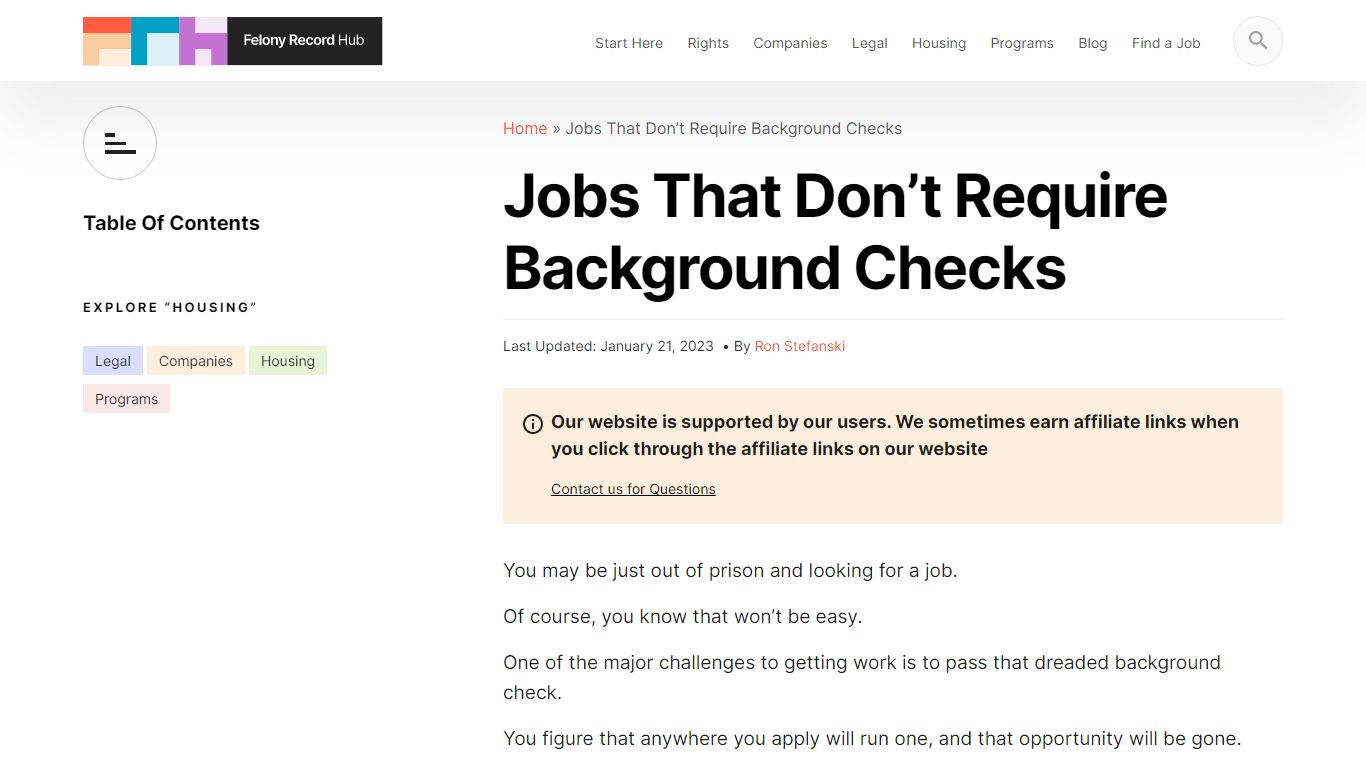 Jobs That Don't Require Background Checks | Felony Record Hub